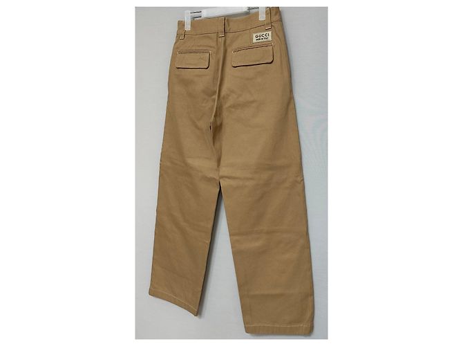 Gucci Pantaloni GG Supreme con inserto al ginocchio goffrato Marrone - vista 5