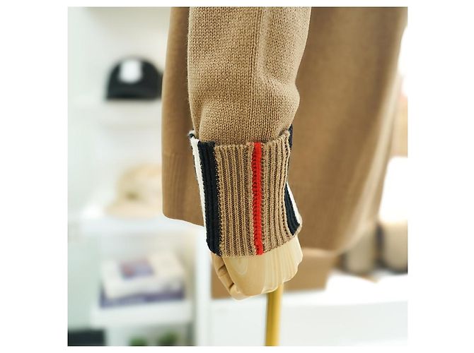 Burberry Cashmere-Strickjacke mit langen Ärmeln ARCHIVE BEIGE Braun - Ansicht 12