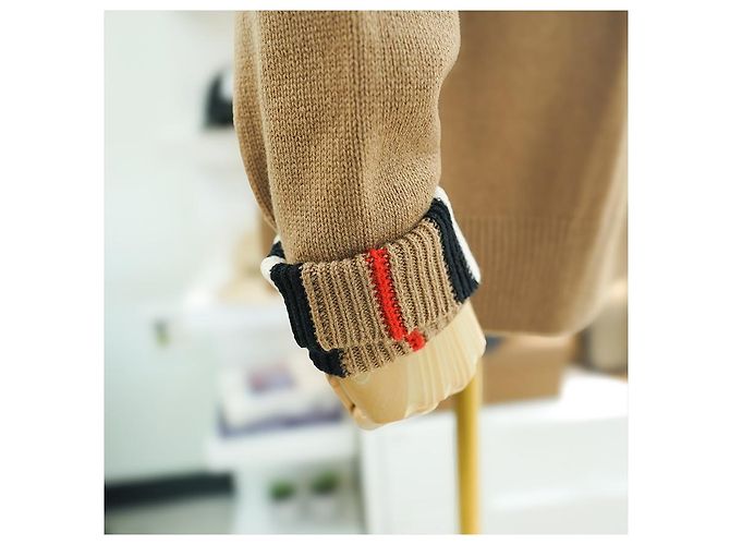 Burberry Cashmere-Strickjacke mit langen Ärmeln ARCHIVE BEIGE Braun - Ansicht 13