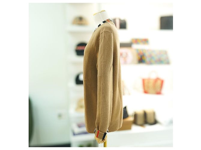 Burberry Cashmere-Strickjacke mit langen Ärmeln ARCHIVE BEIGE Braun - Ansicht 6
