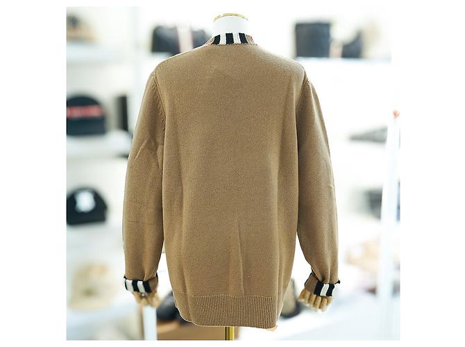 Burberry Cashmere-Strickjacke mit langen Ärmeln ARCHIVE BEIGE Braun - Ansicht 7