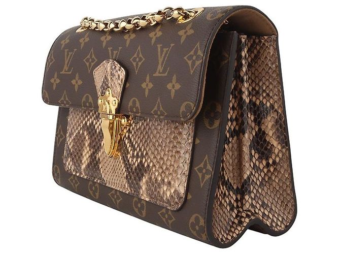 Louis Vuitton Monogramm Python Victorine Crossbody-Tasche mit Goldkette Mehrfarben - Ansicht 2