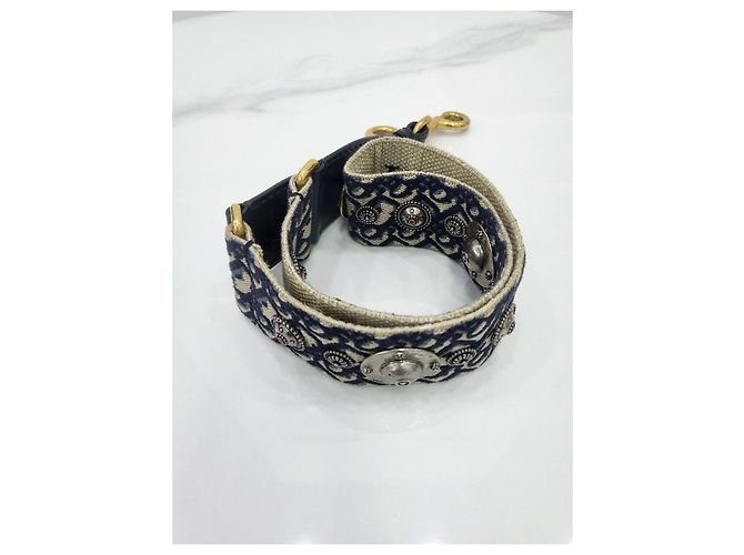 Dior Tracolla Oblique ricamata con borchie argentate - vista 7