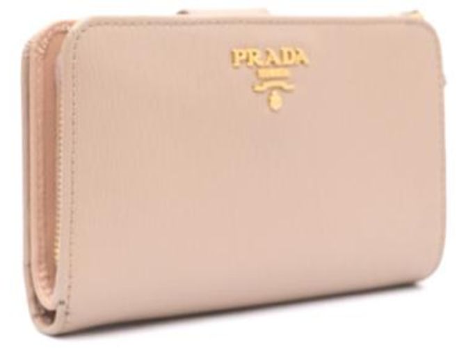Prada Saffiano Leder-Brieftasche mit goldenem Logo Pink - Ansicht 10
