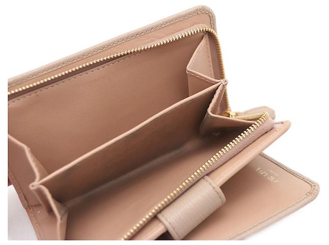Prada Saffiano Leder-Brieftasche mit goldenem Logo Pink - Ansicht 15