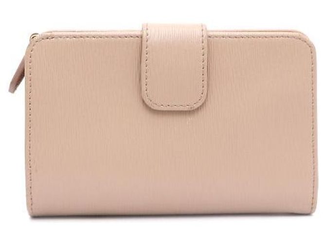 Prada Saffiano Leder-Brieftasche mit goldenem Logo Pink - Ansicht 3