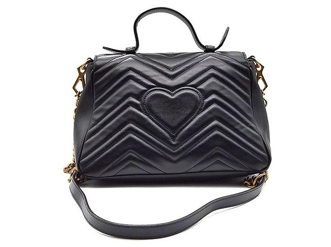 Gucci Borsa GG Marmont Matelassé Small Nero - vista 3