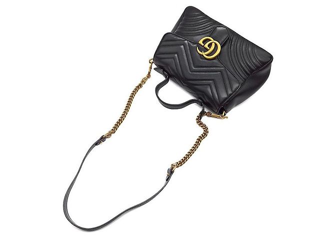 Gucci Borsa GG Marmont Matelassé Small Nero - vista 4