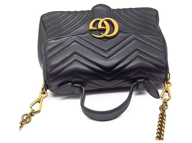 Gucci Borsa GG Marmont Matelassé Small Nero - vista 6
