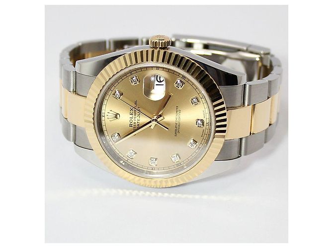 Rolex Orologio Datejust Champagne Diamond Combo Giallo - vista 3