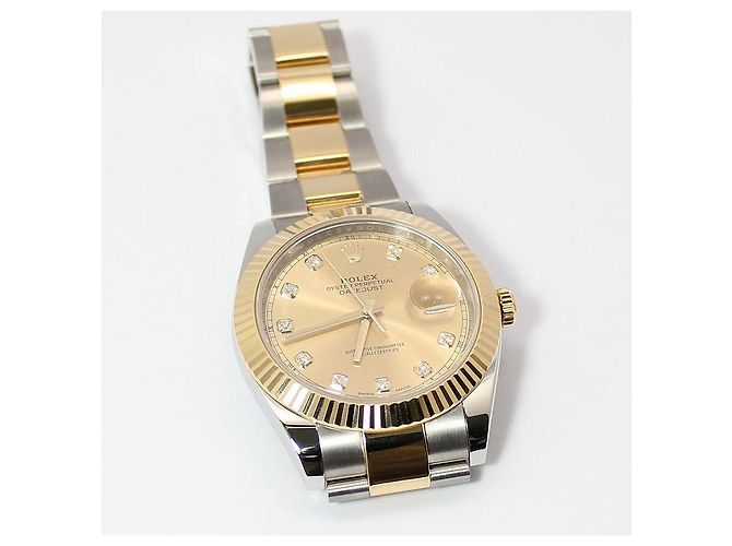 Rolex Orologio Datejust Champagne Diamond Combo Giallo - vista 8