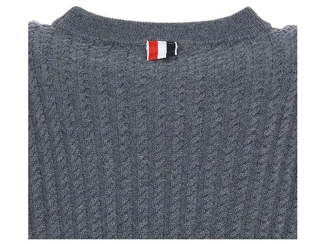 Thom Browne Merinowolle-Strick mit drei Streifen Braun - Ansicht 10