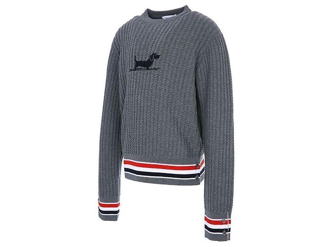 Thom Browne Merinowolle-Strick mit drei Streifen Braun - Ansicht 4