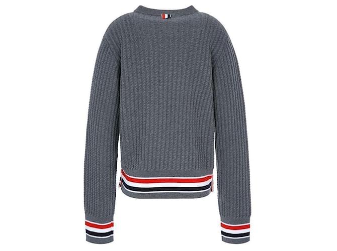 Thom Browne Merinowolle-Strick mit drei Streifen Braun - Ansicht 7