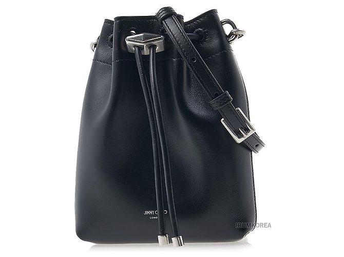 Jimmy Choo Borsa a secchiello Bon Bon senza cuciture Nero Argento antico - vista 2