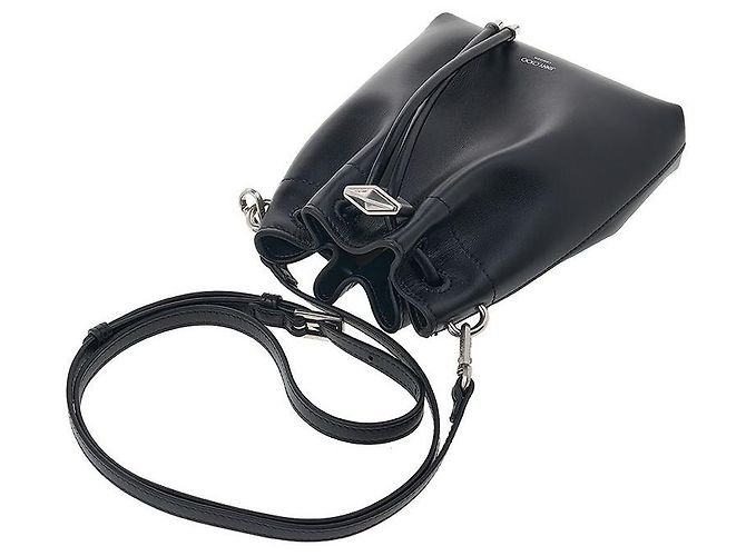 Jimmy Choo Borsa a secchiello Bon Bon senza cuciture Nero Argento antico - vista 4
