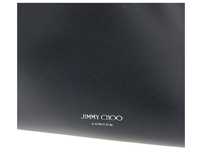 Jimmy Choo Borsa a secchiello Bon Bon senza cuciture Nero Argento antico - vista 6