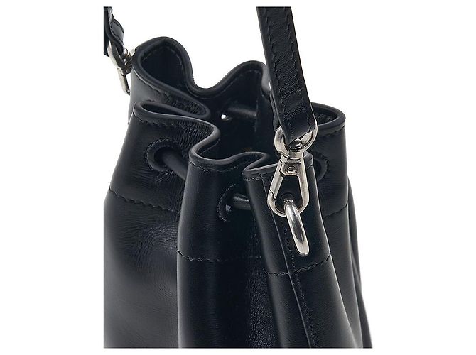 Jimmy Choo Borsa a secchiello Bon Bon senza cuciture Nero Argento antico - vista 7