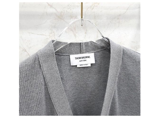 Thom Browne V-Ausschnitt Baumwoll-Cardigan Braun - Ansicht 3