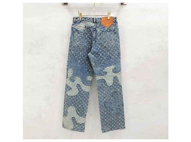 Louis Vuitton Pantaloni in denim patchwork Nigo Monogram Multicolore - vista 2