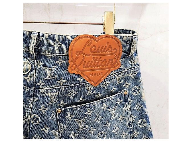 Louis Vuitton Pantaloni in denim patchwork Nigo Monogram Multicolore - vista 3