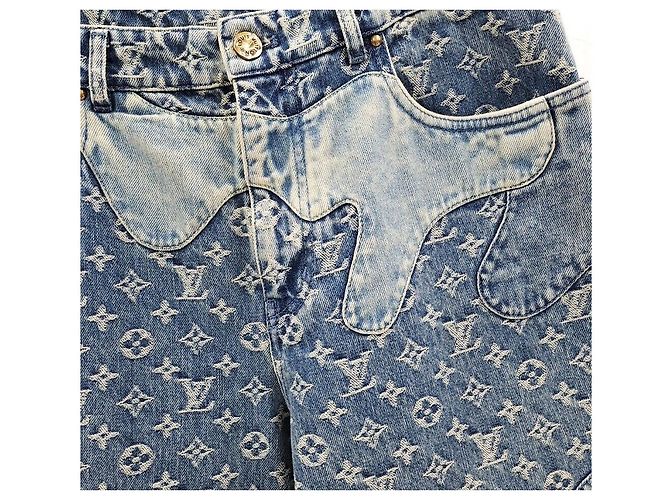 Louis Vuitton Pantaloni in denim patchwork Nigo Monogram Multicolore - vista 4