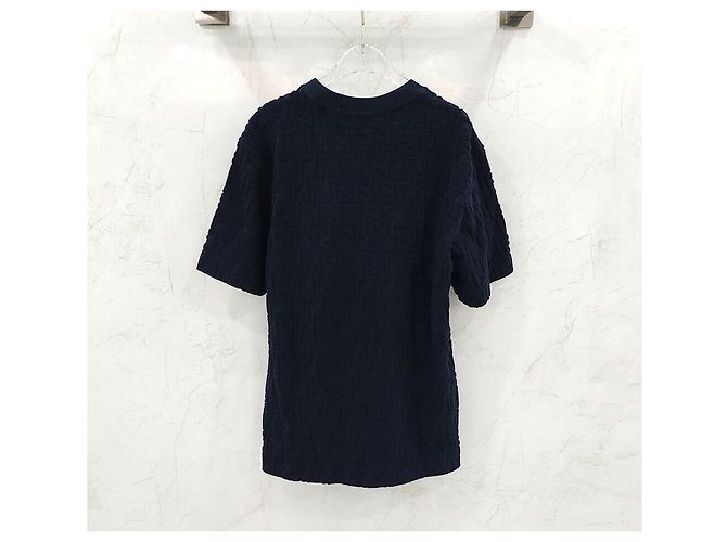 Fendi Kurzärmeliges T-Shirt aus Navy Terry - Ansicht 2