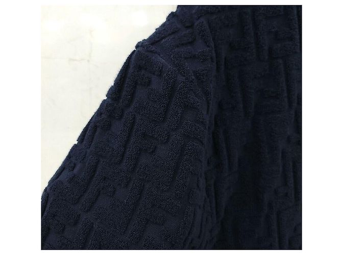 Fendi Kurzärmeliges T-Shirt aus Navy Terry - Ansicht 4