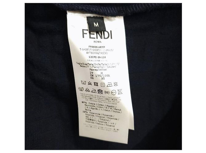 Fendi Kurzärmeliges T-Shirt aus Navy Terry - Ansicht 5