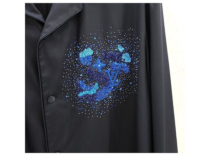 Louis Vuitton Camicia da pigiama ricamata Nero - vista 3