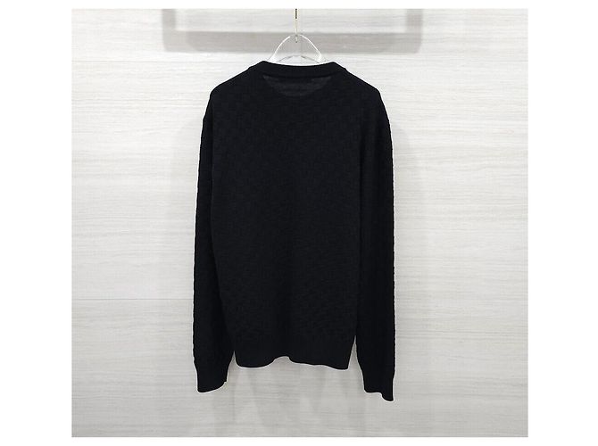 Louis Vuitton Pull en maille à col rond noir - vue 2