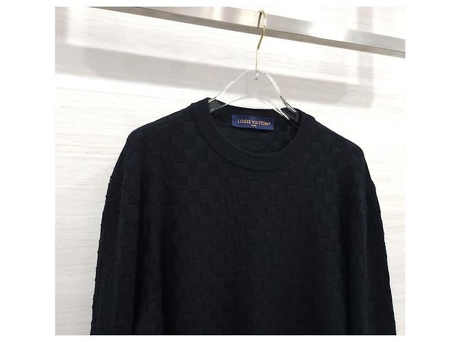 Louis Vuitton Pull en maille à col rond noir - vue 3