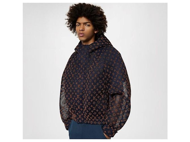 Louis Vuitton Gradient Monogram Mesh Blouson Jacket Black - view 7