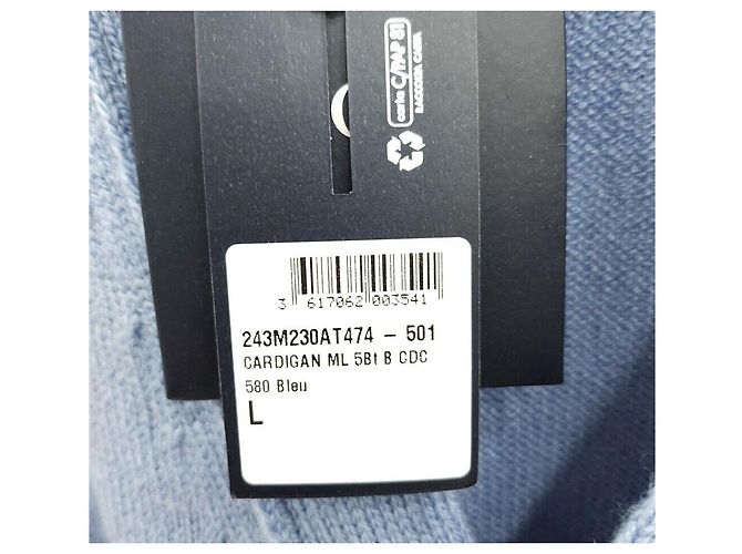Dior Couture Cardigan aus blauem Kaschmir mit Logo - Ansicht 5