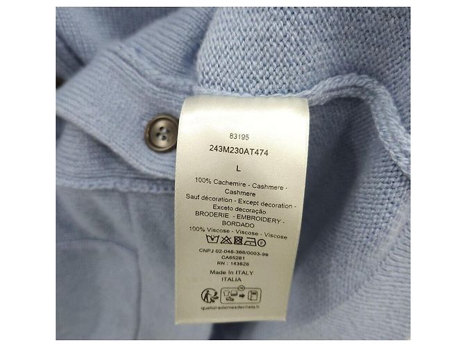 Dior Couture Cardigan aus blauem Kaschmir mit Logo - Ansicht 6