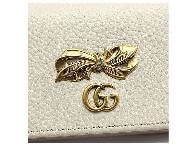 Gucci Cartera Marmont con lazo chapado en oro Blanco - vista 4