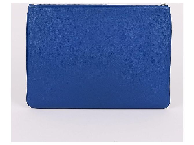 Balenciaga Clutch grande blu con logo - vista 5