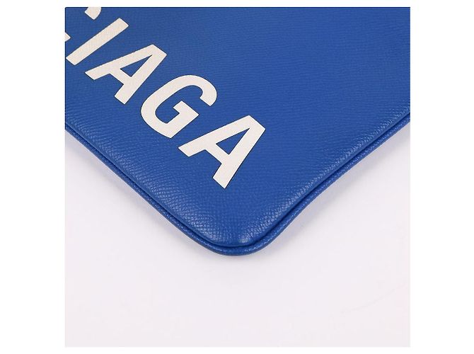 Balenciaga Clutch grande blu con logo - vista 9
