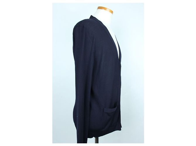 Gucci Strickjacke mit besticktem GG-Logo Navy Blau - Ansicht 3