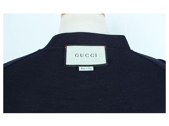 Gucci Strickjacke mit besticktem GG-Logo Navy Blau - Ansicht 6