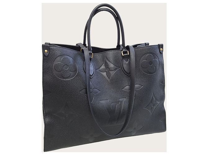Louis Vuitton Borsa Tote Onthego in monogramma Empreinte nero - vista 3