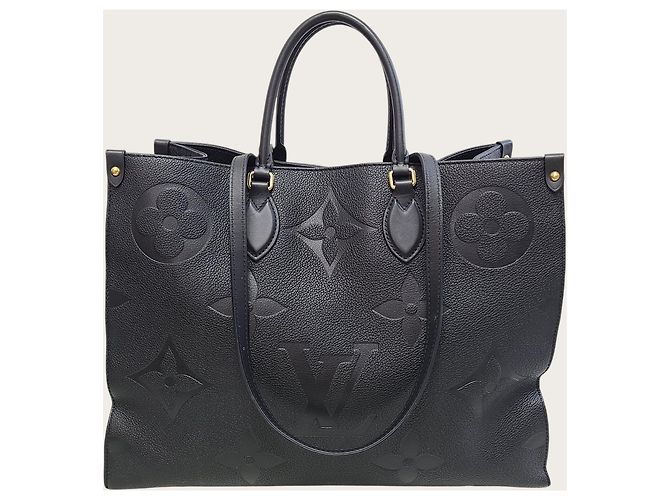 Louis Vuitton Borsa Tote Onthego in monogramma Empreinte nero - vista 6