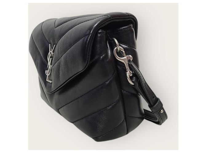 Saint Laurent Borsa piccola YSL Matelassé Loulou nera e argento Nero - vista 3