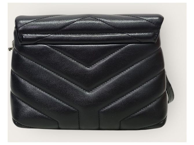 Saint Laurent Borsa piccola YSL Matelassé Loulou nera e argento Nero - vista 6