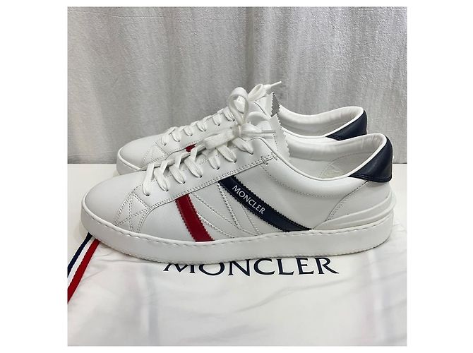 Sneakers Moncler Monaco in pelle Argento - vista 3