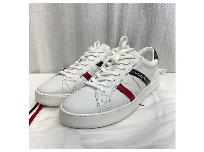Sneakers Moncler Monaco in pelle Argento - vista 4