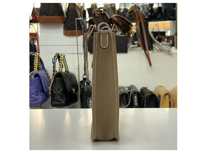Hermès Mini Evelyne Etoupe Silver Stamp Braun - Ansicht 5