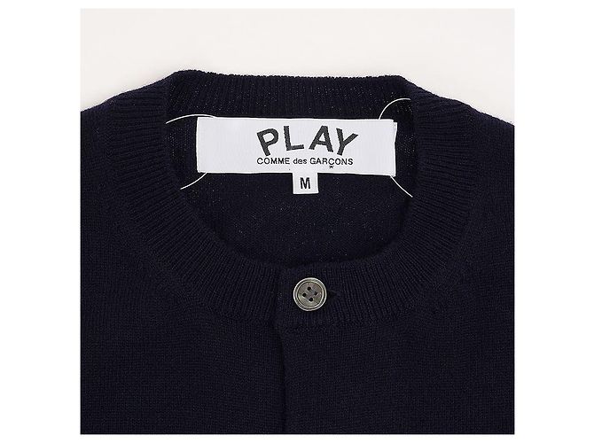 Comme Des Garcons Cardigan mit goldenem Herz-Patch Blau - Ansicht 3