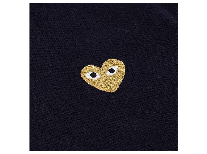 Comme Des Garcons Cardigan mit goldenem Herz-Patch Blau - Ansicht 4
