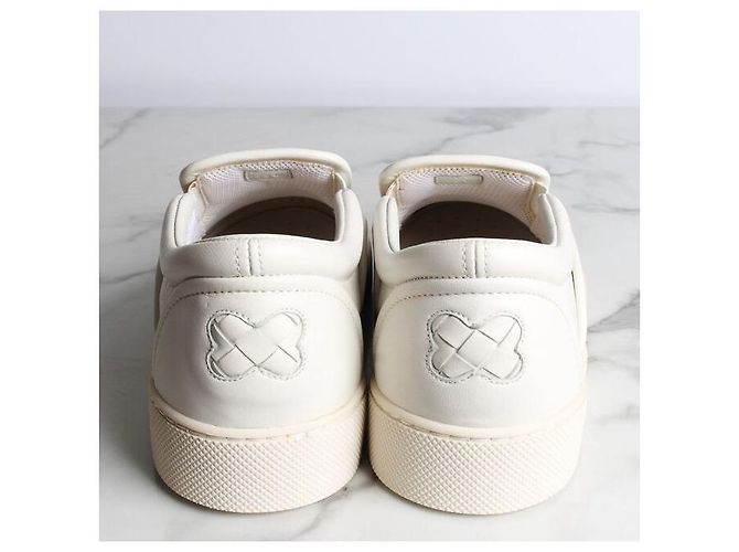Bottega Veneta Intrecciato Leder Slip-On Weiß - Ansicht 4